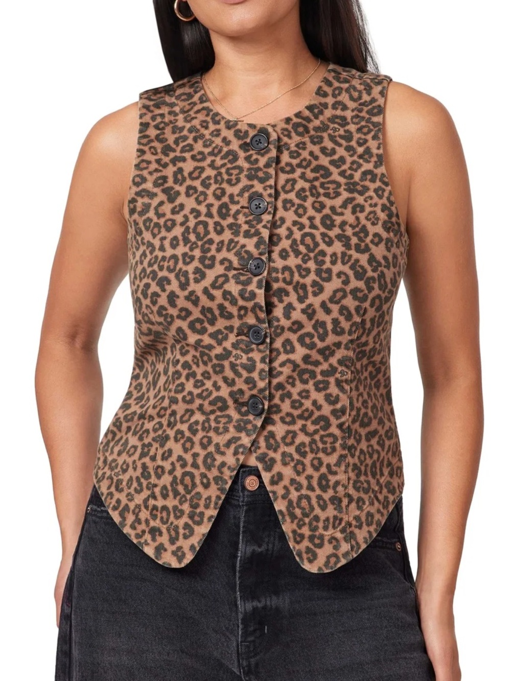 Scotch & Soda fitted leopard print vest